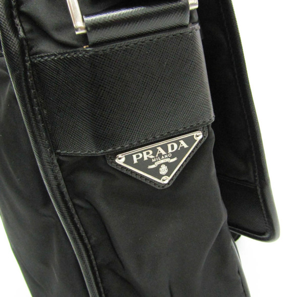 PRADA Black Leather Messenger Shoulder Bag - Picture 14 of 16